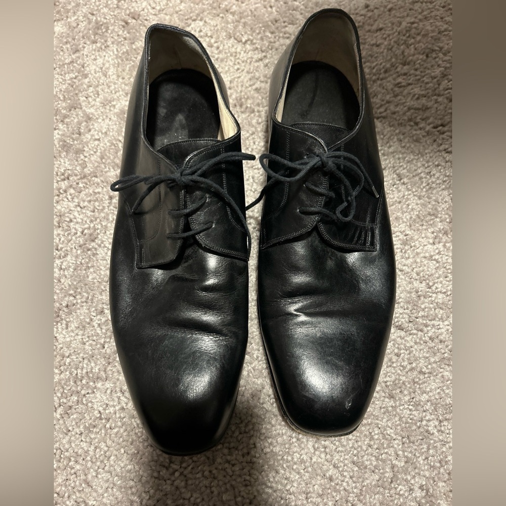 Mannina Firenze Black Leather Dress Shoes Men’s Size 7.5 Made in Italy